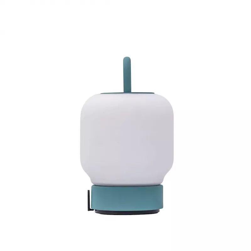 KOODUU Ładowana lampa stołowa LOOME Turkusowa z 3-stopniowym ściemniaczem dotykowym, 200 lm Ciepłe białe LED, USB-C, IP44 Odporna na zachlapanie, zintegrowany uchwyt