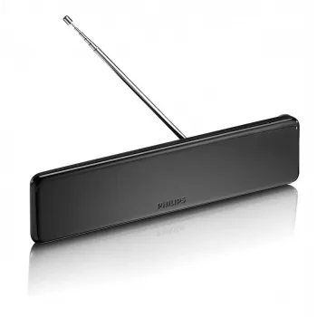 Philips SDV5225/12 Antena telewizyjna wewnętrzna z regulowanym wzmocnieniem, kabel koncentryczny 1,8 m, 75 omów, filtr 3G/4G, DVB-T/T2