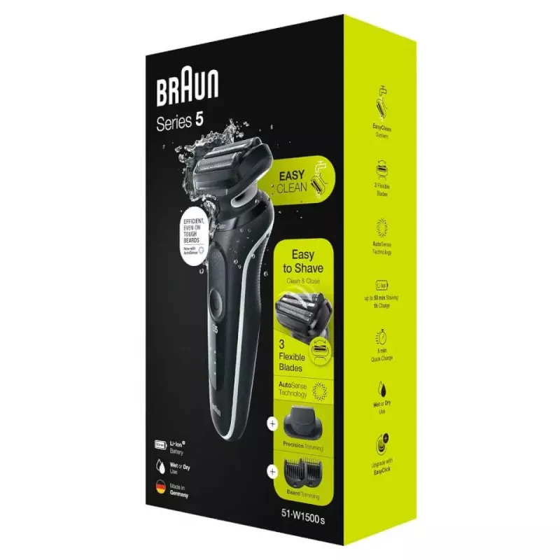 BRAUN Golarka serii 5 51-W1500s mokra i sucha golarka elektryczna czarna