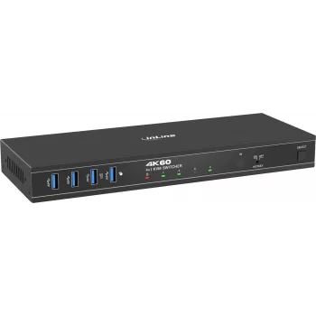 InLine® Przełącznik KVM, 4x1, DP 4K/60Hz, Hub USB 3.2 (57885J)