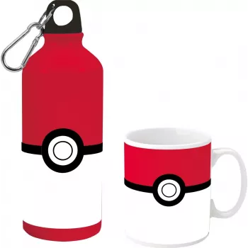 Zestaw Pokemon: butelka aluminiowa 500 ml z ceramicznym kubkiem