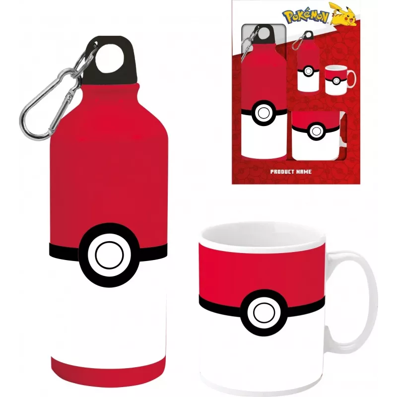 Zestaw Pokemon: butelka aluminiowa 500 ml z ceramicznym kubkiem