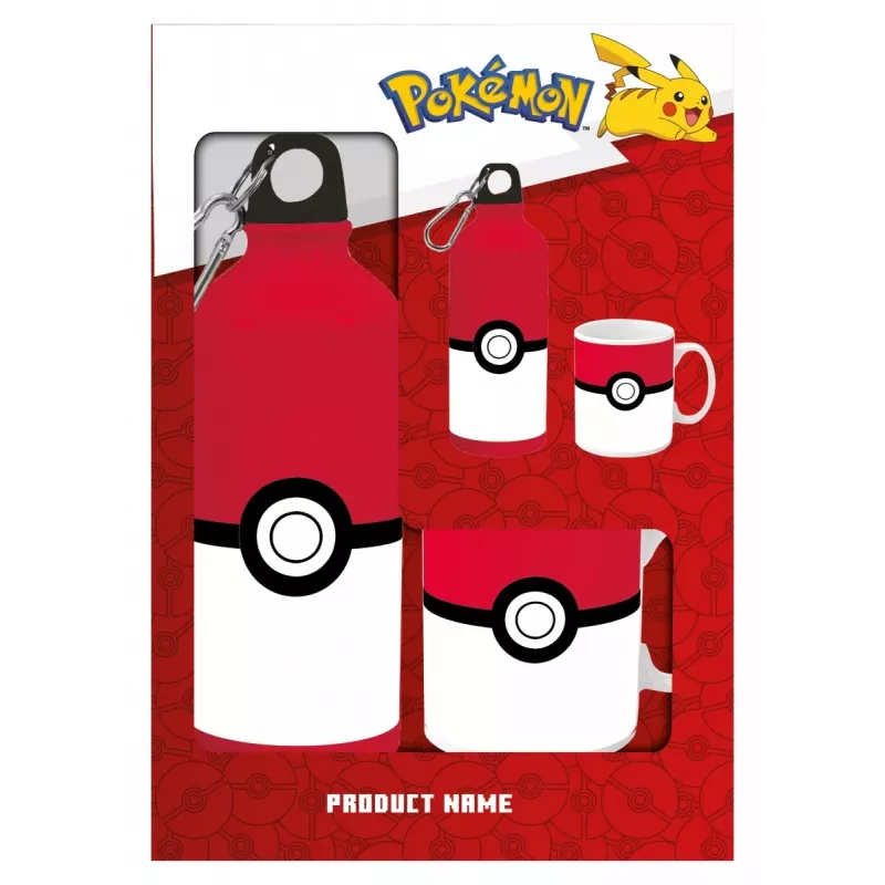Zestaw Pokemon: butelka aluminiowa 500 ml z ceramicznym kubkiem