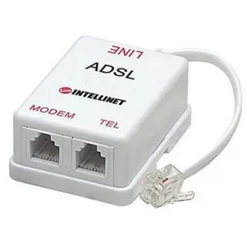Intellinet ADSL Rozdzielacz/Filtr RJ11 męski do 2x RJ11 żeńskie, Biały