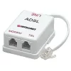 Intellinet ADSL Rozdzielacz/Filtr RJ11 męski do 2x RJ11 żeńskie, Biały
