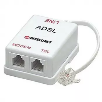 Intellinet ADSL Rozdzielacz/Filtr RJ11 męski do 2x RJ11 żeńskie, Biały