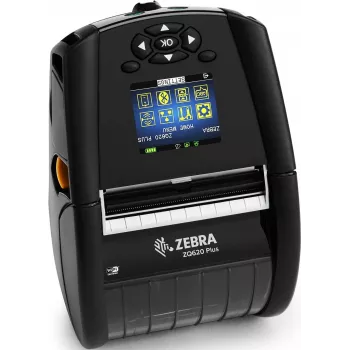Zebra DT Printer ZQ620 Plus 3 cal/72 mm Healthcare Angielskie czcionki Wi-Fi 6 Dual Radio (802.11AX/BT5.x) Linered platen 0.75 cala rdzeń Grupa E Pasek do paska