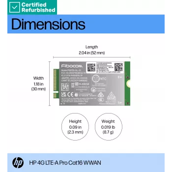 RENEW GOLD HP 4G LTE Modem m.2 WWAN Cat 16 L860-GL-16 Mobile Broadband Cellular (kompatybilny z WWAN-ready EliteBook 630 640 645 660 830 840 860 1040 G11, x360 G11, ProBook 440 460 465 G11, ZBook Firefly Fury Power 14 16 G11 G11A)