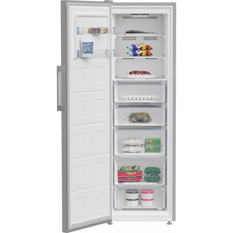 BEKO Zamrażarka pionowa B3RMFNE314XB, klasa energetyczna E, 186,5 cm, 286L, kolor Inox