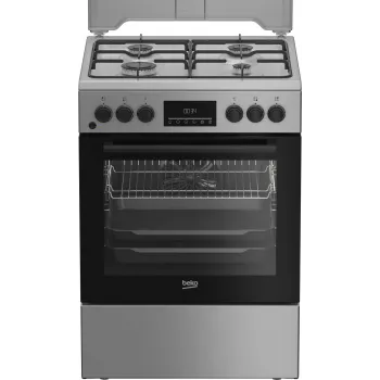 Kuchenka BEKO FBM62320SDS, szerokość 60 cm, A, gaz/elektryczna, wyświetlacz LED