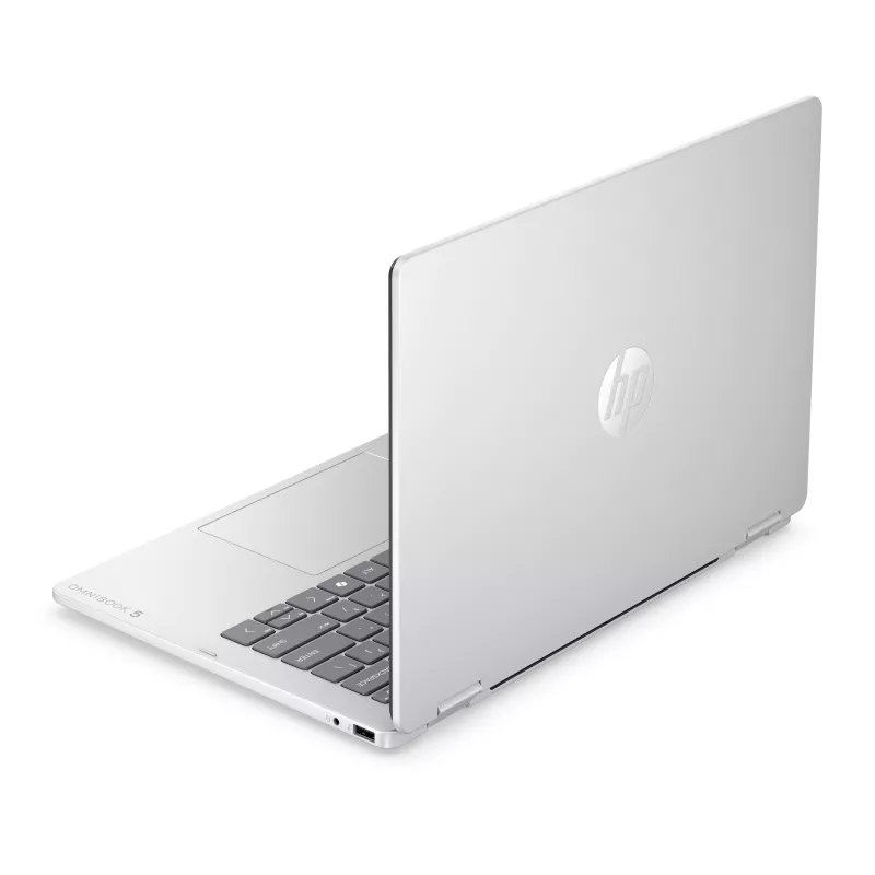 HP OmniBook 5 Flip NG AI 14-km0001nnx - Ultra 7 355, 32GB LPDDR5X 7467 on-board, 512GB, Dotykowy/14.0 2K (1920x1200) OLED, Glacier Silver DF+ AI logo - 5MP IR TNR, bez zasilacza 65W AC, Win 11 Home, 1 rok