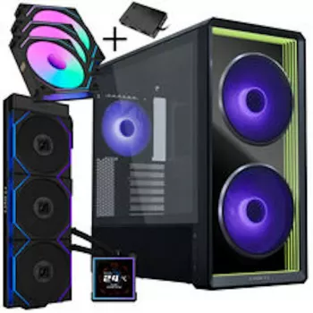 Lian Li LANCOOL 217 INF Obudowa PC Bundle + HydroShift II LCD-S 360TL AIO + 3x UNI FAN SL-INF 120 Wentylatory Reverse Blade - czarny