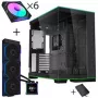 Lian Li O11D EVO RGB obudowa PC Zestaw + HydroShift II LCD-S 360TL AiO + 6x UNI FAN SL-INF 120 Reverse Blade Wentylatory + UNI HUB SL-INF - czarny