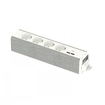 SCHNEIDER ELECTRIC UNICA SYSTEM+ MODUŁ 4XSCHUKO+USBA/C BIAŁY/SZARY