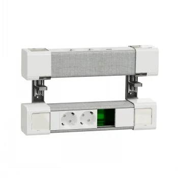 SCHNEIDER ELECTRIC UNICA SYSTEM+ BIURKOWY ZASILACZ 4XSCHUKO+USB A/C+RJ45 OPT, BIAŁY/SZARY