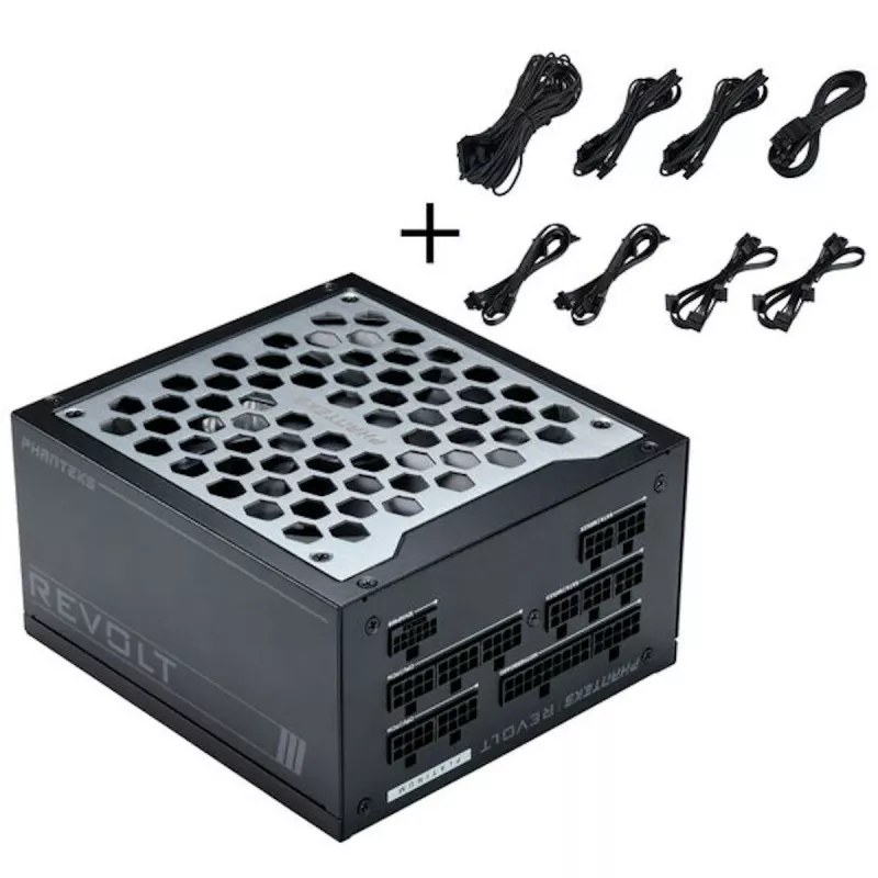 Phanteks Revolt 1200W Platinum Bundle, zasilacz z zestawem kabli - czarny