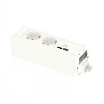 SCHNEIDER ELECTRIC UNICA SYSTEM+ MOD.UNIT 2XSCHUKO+USBA/C BIAŁY