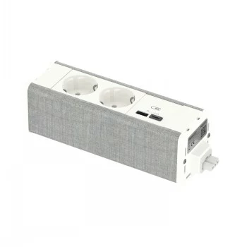 SCHNEIDER ELECTRIC UNICA SYSTEM+ MODUŁ 2XSCHUKO+USBA/C BIAŁY/SZARY
