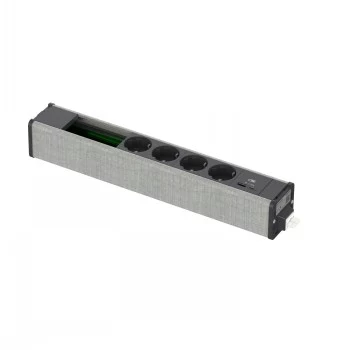 SCHNEIDER ELECTRIC UNICA SYSTEM+ MODUŁ 4XSCH+USBA/C+DATA ANTRACYT/SZARY