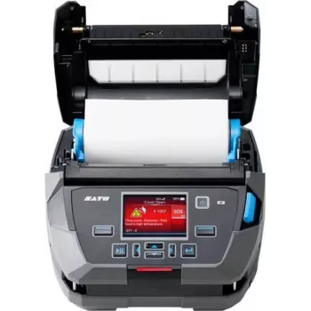 SATO PW4NX DT203DPI Standard USB Bluetooth WLAN Drukarka etykiet z podajnikiem, klipsem do paska i zasilaczem AC - Etiketten-/Labeldrucker - Bluetooth