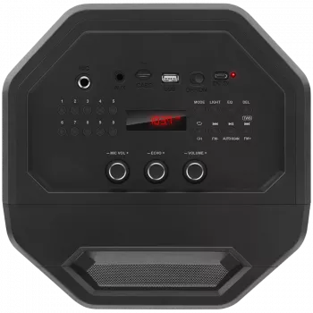 Głośnik przenośny 2.0 SVEN PS-670, Czarny, Moc wyjściowa 2x32,5W (RMS), TWS, Bluetooth, FM, USB, microSD, Wyświetlacz LED, Pilot, Bateria litowa