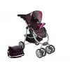 Wózek 2w1 z gondolą i torbą Czarno-Różowy 7706 Lean Toys
