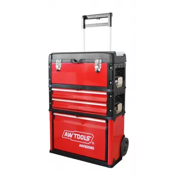 AWTOOLS 3-Częściowy Modułowy Wózek Narzędziowy 120 kg Nośności Czarno-Czerwony