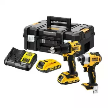 DEWALT 18V Zestaw Kombinowany DCK2060L2T (Wiertarka Młotkowa DCD778 + Wkrętarka Udarowa DCF787) 2x 3.0Ah Akumulatory Li-Ion, Ładowarka, Walizka TSTAK II