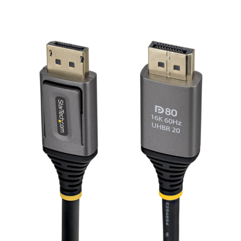 StarTech.com 0.5m DisplayPort 2.1 DP80 Kabel - DisplayPort Męski do DisplayPort Męski - Czarny