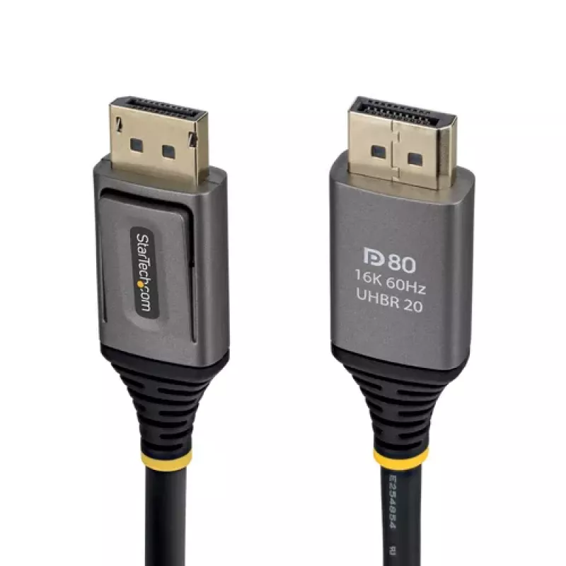 StarTech.com 0.5m DisplayPort 2.1 DP80 Kabel - DisplayPort Męski do DisplayPort Męski - Czarny