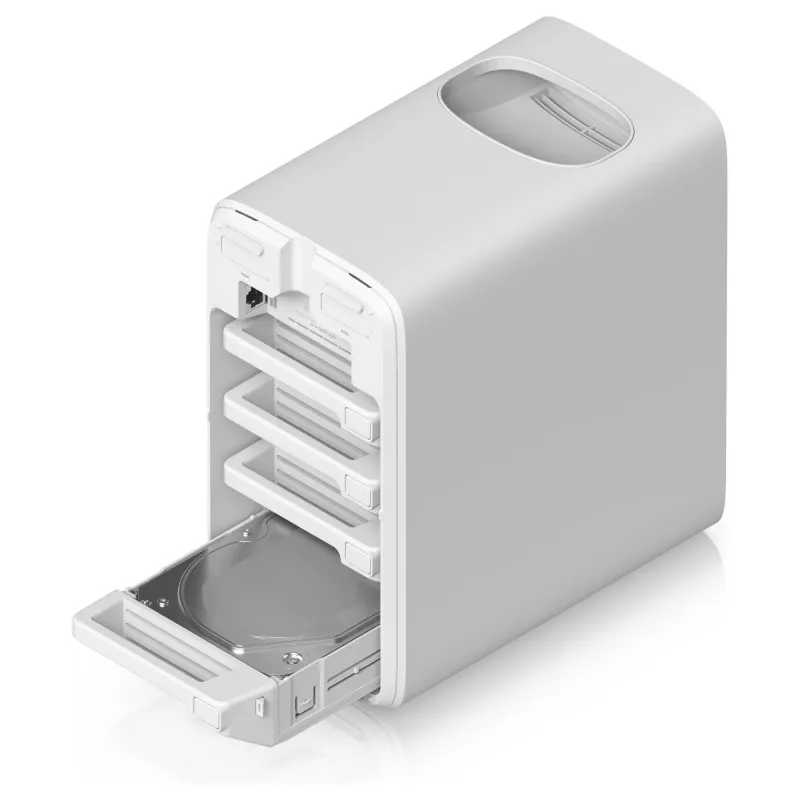 Ubiquiti UNAS-4-W 4-Bay NAS Server, Biały, 4GB RAM, 2.5GbE, 10GbE
