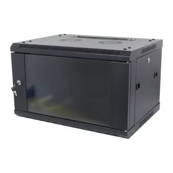 ALLNET 19 inch Szafa ścienna 12U Głębokość 450mm Czarna W zestawie płaskim SMA Series