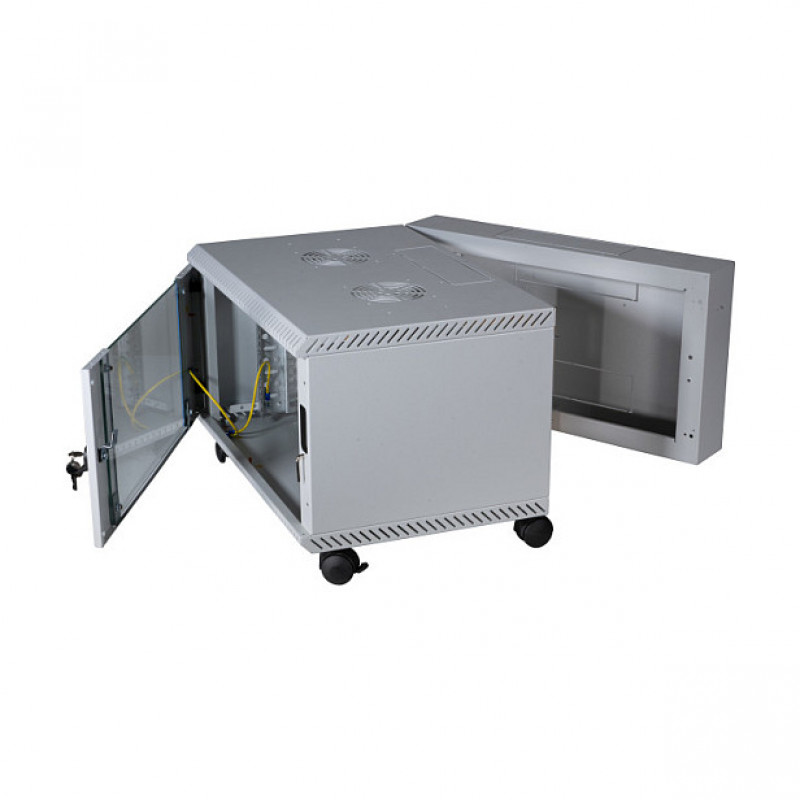 EFB 19 inch Wall-Mount Cabinet 12U, Swiveling, 2-Part, RAL 7035, Depth 500 mm