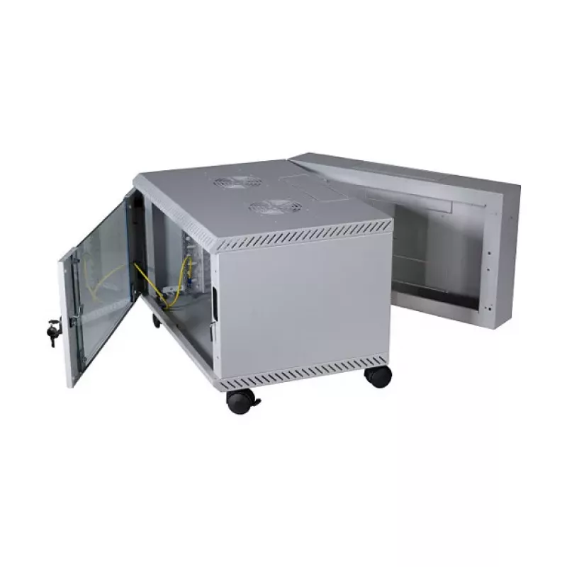 EFB 19 inch Wall-Mount Cabinet 12U, Swiveling, 2-Part, RAL 7035, Depth 500 mm