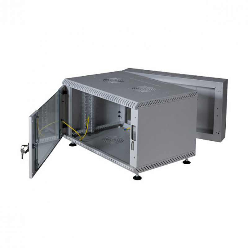 EFB 19 inch Wall-Mount Cabinet 12U, Swiveling, 2-Part, RAL 7035, Depth 500 mm