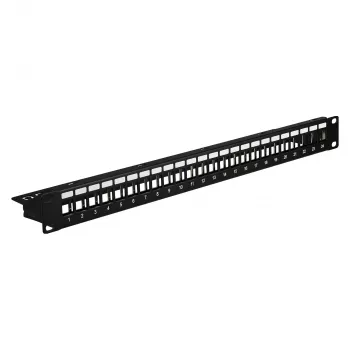 Panel Dystrybucyjny EFB 19 inch 1U 24-Port Ekranowany Cat.6A Czarny RAL9005