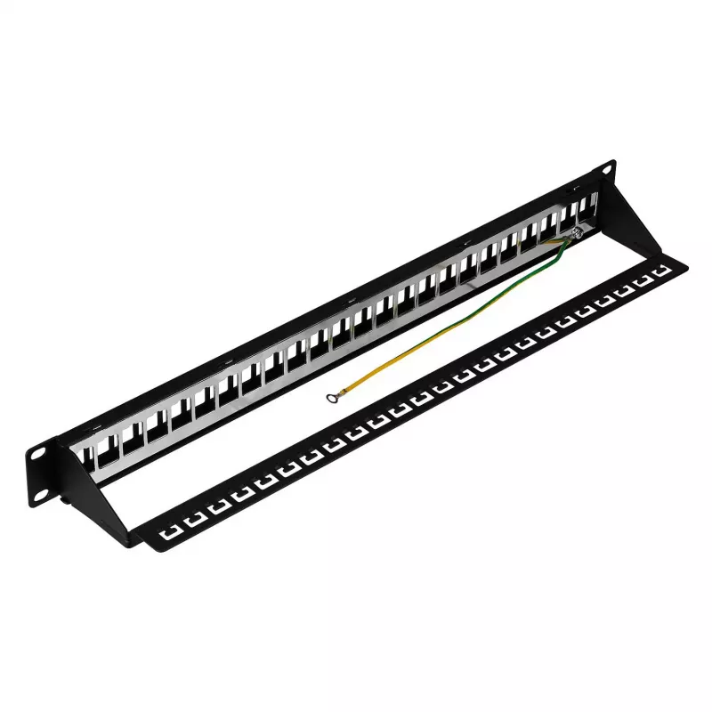 Panel Dystrybucyjny EFB 19 inch 1U 24-Port Ekranowany Cat.6A Czarny RAL9005
