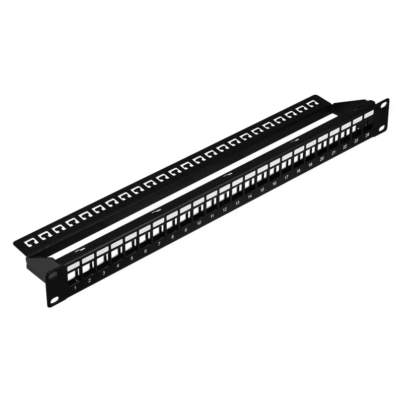 Panel Dystrybucyjny EFB 19 inch 1U 24-Port Ekranowany Cat.6A Czarny RAL9005