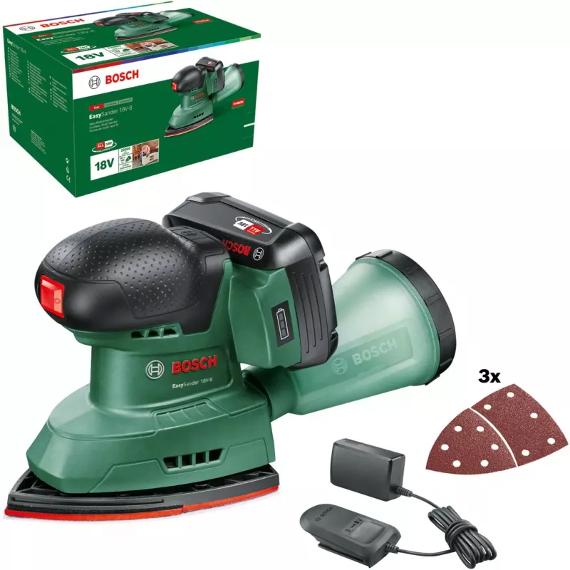 Bosch EasySander 18V-8 Akumulatorowy Szlifierka Multi-Sander Zestaw 2.0Ah POWER FOR ALL