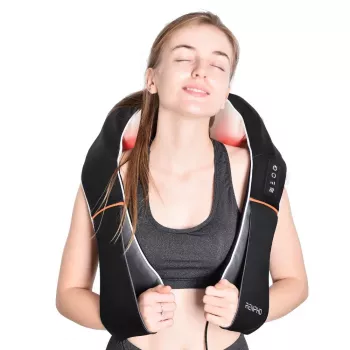 RENPHO U-Neck 1 Shiatsu Masażer na Szyję i Ramiona z Ciepłem, 8 Dwukierunkowych Obrotowych Głowic, 3 Poziomy Prędkości, Czarny
