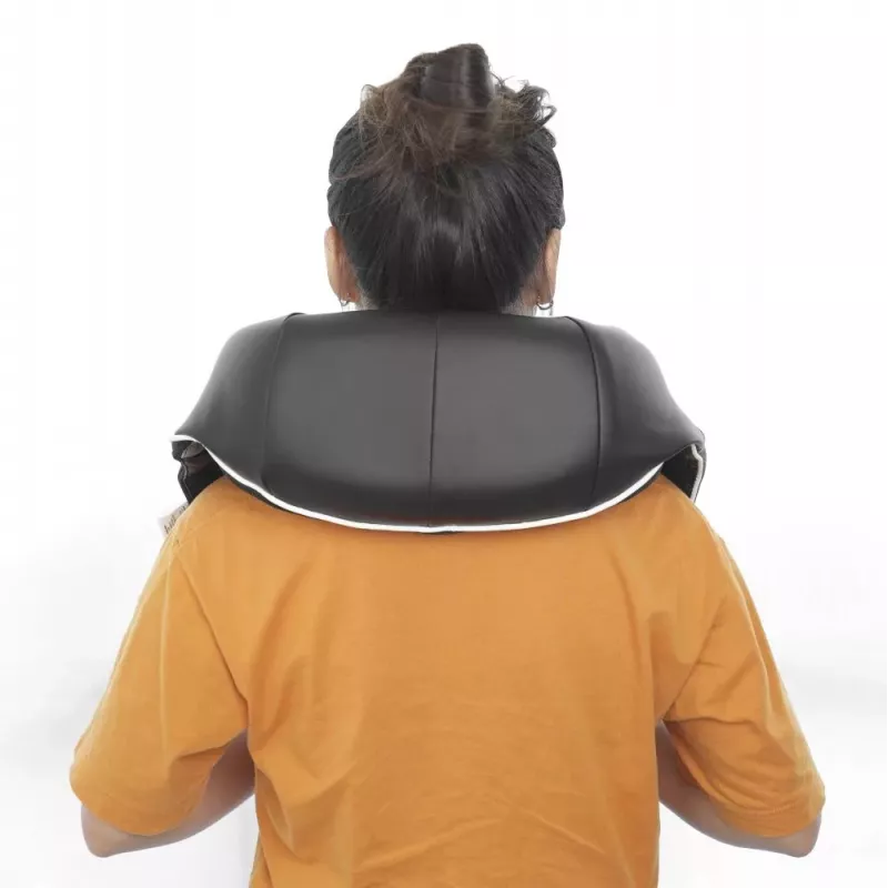 RENPHO U-Neck 1 Shiatsu Masażer na Szyję i Ramiona z Ciepłem, 8 Dwukierunkowych Obrotowych Głowic, 3 Poziomy Prędkości, Czarny