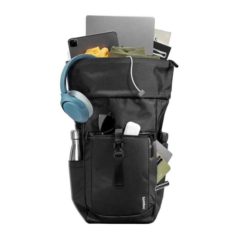 Tomtoc Navigator-T61 Laptop Travel Backpack, 25-30 L, 17.3 inch, Black