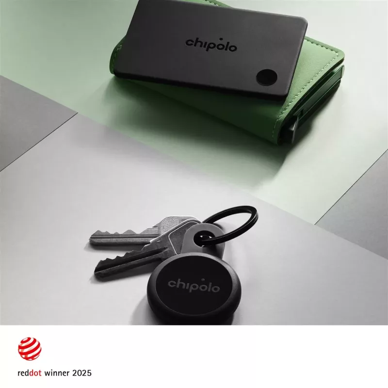 Zestaw Chipolo CARD & LOOP, ładowalne lokalizatory Bluetooth dla iOS i Android, węgiel