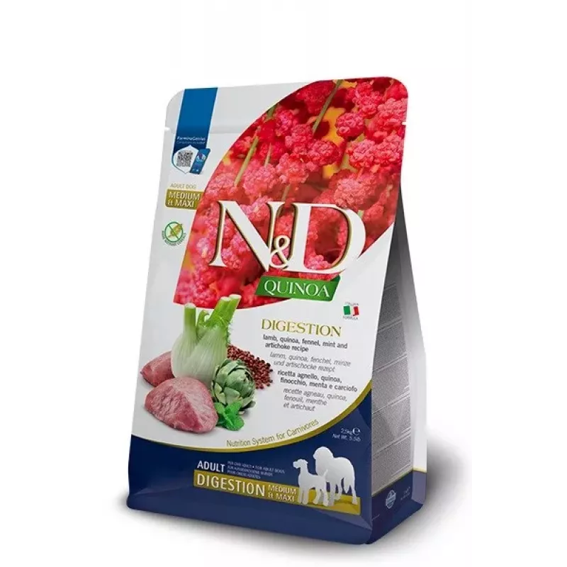 FARMINA N&D Quinoa Digestion Adult Medium Maxi Lamb Dry Dog Food - 7 kg