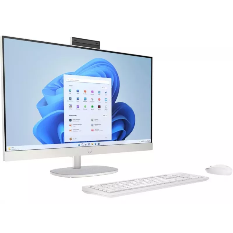 HP All-in-One 27-cr0024na Desktop PC, 27 inch Full HD IPS Display, Intel Core i7-1355U, 8GB DDR4 RAM, 512GB PCIe NVMe SSD, Windows 11 Home, Natural Silver (produkt odnowiony)