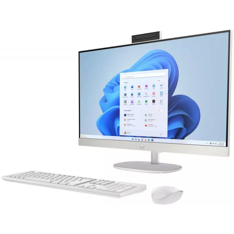 HP All-in-One 27-cr0024na Desktop PC, 27 inch Full HD IPS Display, Intel Core i7-1355U, 8GB DDR4 RAM, 512GB PCIe NVMe SSD, Windows 11 Home, Natural Silver (produkt odnowiony)