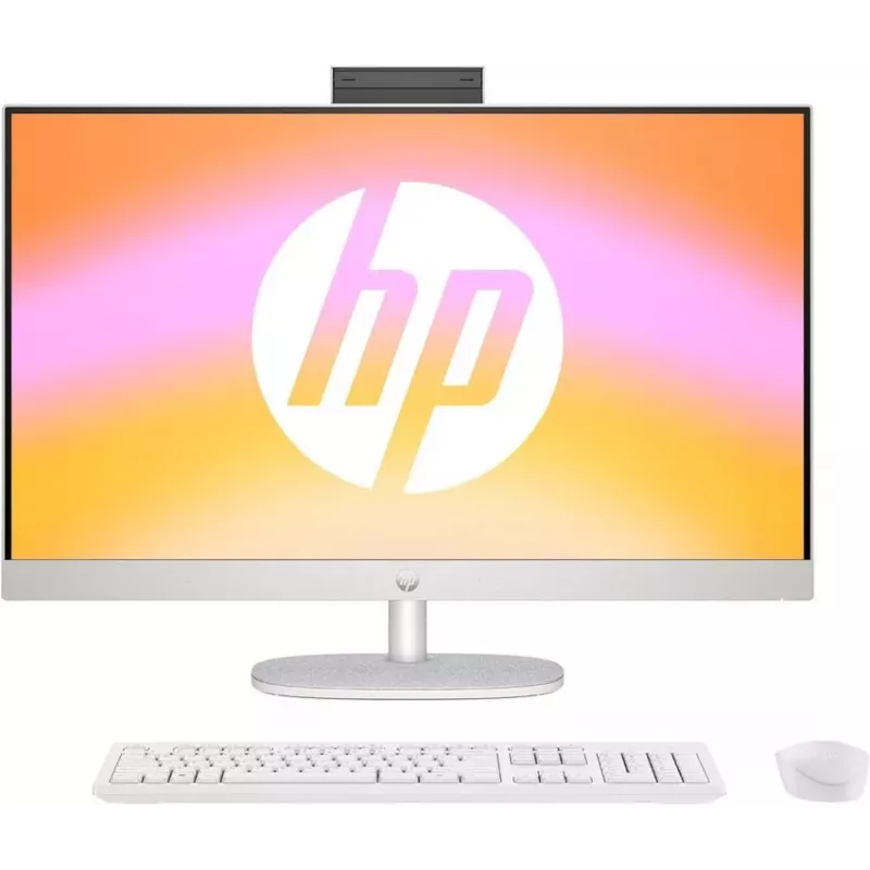 HP All-in-One 27-cr0024na Desktop PC, 27 inch Full HD IPS Display, Intel Core i7-1355U, 8GB DDR4 RAM, 512GB PCIe NVMe SSD, Windows 11 Home, Natural Silver (produkt odnowiony)