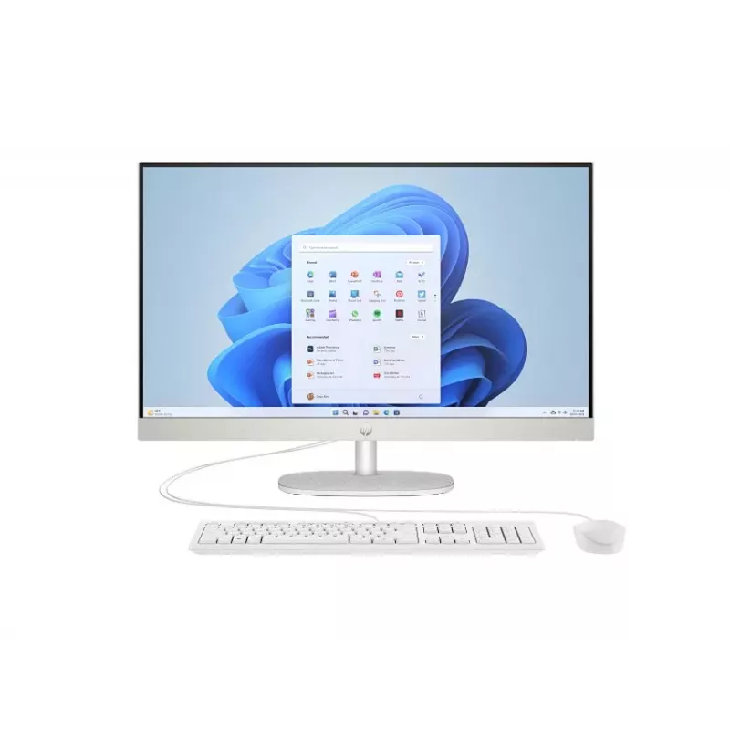 HP All-in-One 27-cr0004nc, AMD Ryzen 7 7730U, 32 GB RAM, 1 TB SSD, 27 inch Full HD IPS, Windows 11 Home, Biały (produkt odnowiony)