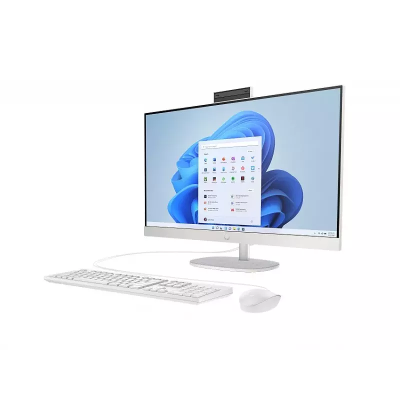 HP All-in-One 27-cr0004nc, AMD Ryzen 7 7730U, 32 GB RAM, 1 TB SSD, 27 inch Full HD IPS, Windows 11 Home, Biały (produkt odnowiony)