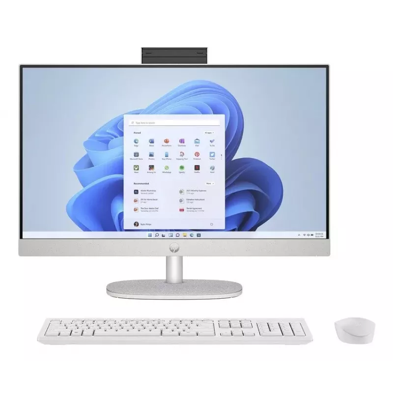 HP All-in-One 24-cr0061nf, AMD Ryzen 7 7730U, 16GB RAM, 1TB SSD, 23,8 inch Full HD IPS, Windows 11 Home, Biały